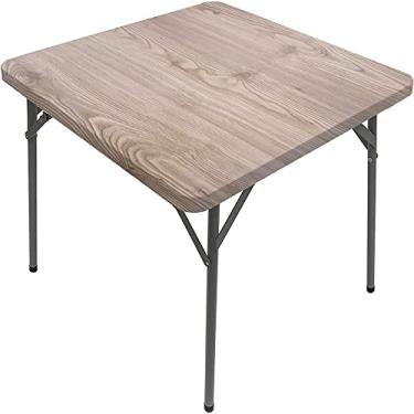 Imagem de CESGFC Toalha de mesa de madeira, estampa de textura de prancha de madeira, borda elástica, capa de mesa de jantar interna/externa, adequada para mesa quadrada de 81 cm x 81 cm
