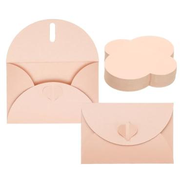 Imagem de PATIKIL Pacote com 100 envelopes pequenos de cartões de presente, envelopes de mini cartão rosa com fecho de coração para cartão de visita, Páscoa, casamento, saudação de casamento, convite de festa