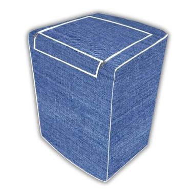 Imagem de Capa Para Maquina de Lavar e Secar Roupa PVC com Zíper Impermeável 6Kg a 16Kg - Compatível com Brastemp, Consul, Electrolux, Colomarq, Dako, Mabe, GE, Continental (Azul Jeans, M)
