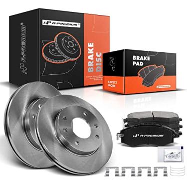 Imagem de A-Premium Kit De Rotores Freio A Disco Ventilados Dianteiros 10,12" (257 Mm) + Pastilhas Cerâmica Compatíveis Com Modelos Hyundai Selecionados - Elantra 1998-2002/2005-2006, Tiburon 1999-2001, Conju