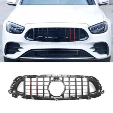 Imagem de Grade de para-choque de carro tiras decorativas kit de corpo de grade de corrida grade de para-choque dianteiro para esportes E-Class W213 2021-2023