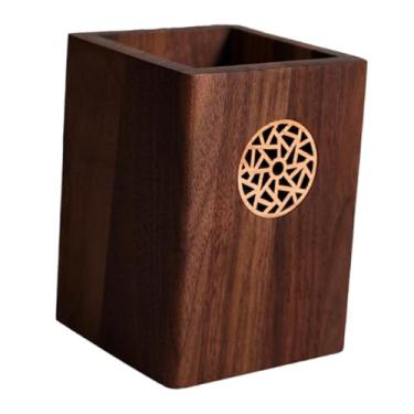 Imagem de Bothyi Porta-canetas de Madeira, Porta-lápis, Recipiente para Lápis, Material de Escritório, Caixa de Lápis de Madeira, Organizador de Mesa para Escola, Escr, 8x8x10,5 cm