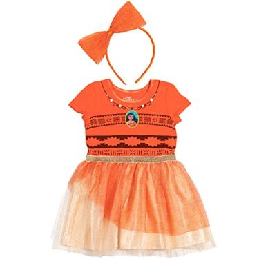 Imagem de Disney Conjunto de fantasia de princesa Moana para meninas grandes vestido e faixa de cabe a 7-8