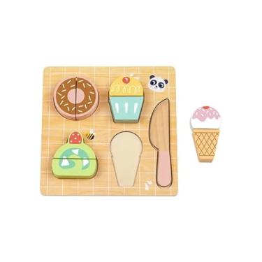 Imagem de Hi Pando Brinquedo Educativo Madeira Cortando Alimentos Docinhos