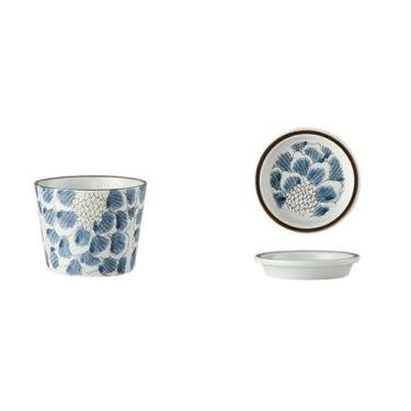 Imagem de Xícara de chá estilo japonês simples e requintada retrô resistente a altas temperaturas-peônia-xícara de chá + tampa