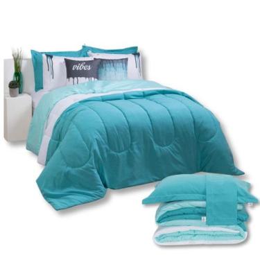 Imagem de Kit 7 Pçs Edredom Queen Colorful Linho Hipercal 400 Fios Premium - MR 