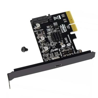 Imagem de Placa de expansão PH66 PCI-E 20Gbps PCI-E para USB 3.2 Gen 2x2 SATA 15PIN Power Backup Interface Suporte PCIE X4 X8 X16 Slots