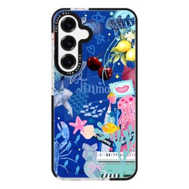 Imagem de ChiCaseVer Capa para Samsung Galaxy S24 Rosa Oceano Aventura Colagem Padrão Militar Proteção contra Quedas, Voyage Slim TPU com Proteção para Câmera, Design Estético de Verão para Mulheres e Meninas