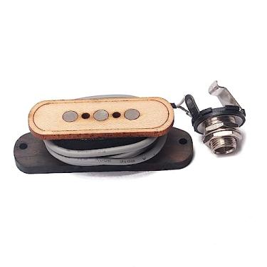 Imagem de Ogdni Captador de guitarra de 3 cordas captador de bobina única com conector de 6,35 mm para caixa de charuto elétrico peças de substituição de guitarra (3 cordas)