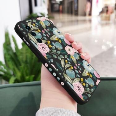 Imagem de Capa de celular com estampa de flores para Huawei P40 P50 P30 P20 Pro Lite Nova 10 10SE 9 9SE Mate 50 50E 40 30 20 Pro Lite, preta, para Mate 30 Pro