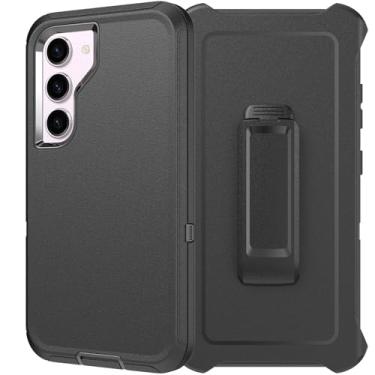 Imagem de YmhxcY Capa da série Defender para Samsung Galaxy S23 5G, robusta e durável, camada segura à prova de choque de nível militar, com proteção de porta, inclui clipe de suporte para coldre para Galaxy