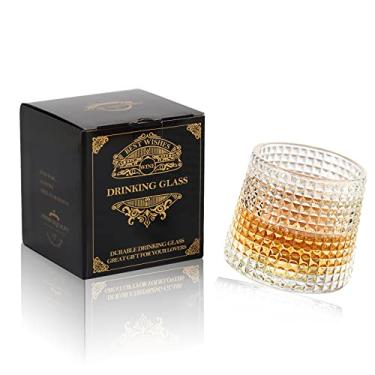 Imagem de GOWISDOM Copo de uísque, copo giratório de 255 g para Bourbon, Scoth e vodka, uísque, etc., caixa de presente para festas, bares, restaurantes e famílias, etc
