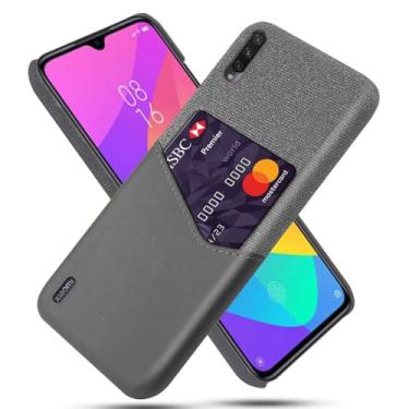 Imagem de Capa para Xiaomi Mi A3,Tela e tampa de couro PU,Antideslizante,360°cobertura completa à prova de choque com 1 slot de cartão atrás,Prevenção de queda-Gray