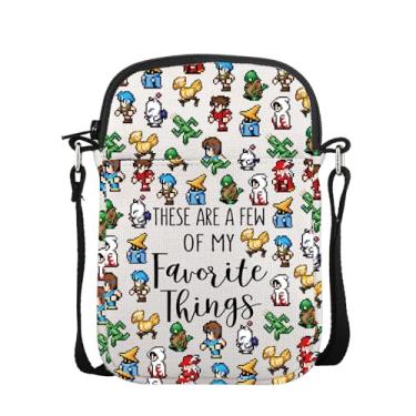 Imagem de POFULL White Mage Inspired Gift Video Game Lover Gift Gaming Merch These Are A Few Of My Favorite Things Bolsa tiracolo, Ffgame favorito, 0