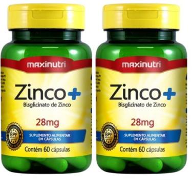 Imagem de KIT 2X Zinco+ 28mg 255% IDR 60 cápsulas - Maxinutri