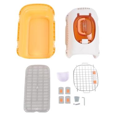 Imagem de GLOGLOW Transportador de Cachorro Pet Kennel Canil cã Caixa para Viagens Aéreas Com Ventilação de Clarabóia Design Destacável para Pequenos Animais de Estimação Gatos Cães 19,69 X 12,99 (Amarelo)