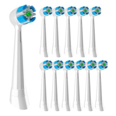 Imagem de 12 cabeças de substituição iO compatíveis com escova de dentes elétrica Oral B iO Series, embaladas individualmente, brancas