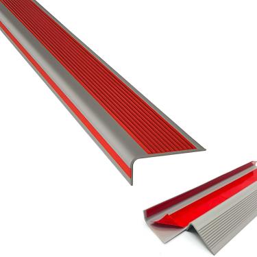 Imagem de Perfil De Borda De Escada Autoadesivo Pvc Plástico Proteção De Borda De Escada Em Forma De L Tiras De Acabamento De Borda De Degrau Diy Corte Livre à Prova D'água Borda, Red, 700cm