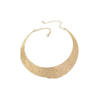 Imagem de Colar grosso africano de ouro, gargantilha, babador, gola larga, para mulheres, colar geométrico, círculo, argola, joias punk, Middle, Zinco, Sem Pedra Preciosa