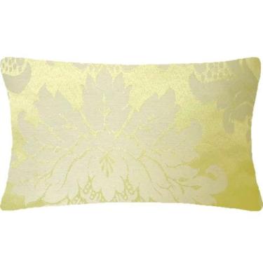 Imagem de Almofada Retangular em Jacquard Medalhão Amarelo Claro 50x28cm - Sua C
