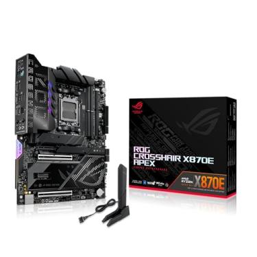 Imagem de ASUS Placa-mãe ROG Crosshair X870E APEX AMD X870E AM5 ATX, Advanced AI PC-Ready, 18+2+2 estágios, DDR5, ventilador de memória ROG, cartão ROG DIMM.2, Wi-Fi 7, 5G LAN, 3X M.2, PCIe® 5.0, USB4®, USB