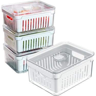 Imagem de Kit 4 Organizadores Geladeira Armário Cozinha 2,2 Litros Alimentos Vegetais
