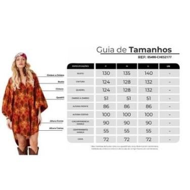 Imagem de Chemise Ampla Laranja Escuro Estampado Yacamim M9-Feminino