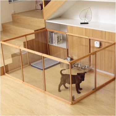 Imagem de Cercadinho Para Cães Acrílico Cercadinho Para Cachorros Cercadinho Para Cachorros Com Portão Canetas De Exercícios Para Cães Cerca De Gato Interno 3mmpvc Painel Transparente P, A, 10pcs