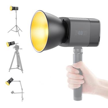 Imagem de Luz de vídeo LED magnética portátil 40W COB – Mini metal de duas cores 2500K-6500K com bateria embutida, holofote de iluminação contínua com refletor magnético acoplável e softbox