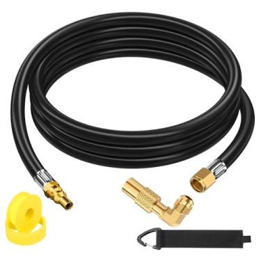 Imagem de VIEAUBE Mangueira De Propano Conexão Rápida 12 Pés Para Rv Grelha, Com Adaptador Chapa Blackstone, Boca Fogão A Gás Fêmea 3/8",