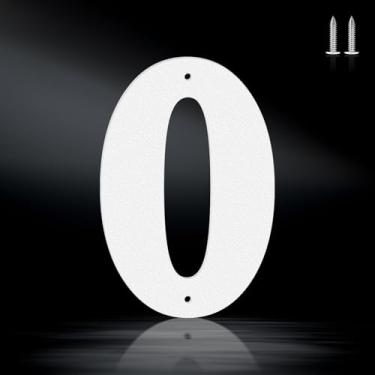 Imagem de Letras brancas à prova de ferrugem de 15 cm, números de endereço de metal resistente para casa, números 0-9 à prova de intempéries e letras de metal A-Z ao ar livre para porta, portão, caixa de