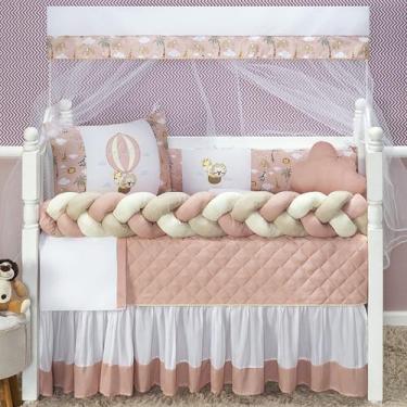 Imagem de Kit Protetor Berço Americano Safari Animais Balão 11 peças - Rei do Ki