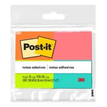 Imagem de Post-It 4 Blocos 38x50 com 50 folhas Tropical - 3M