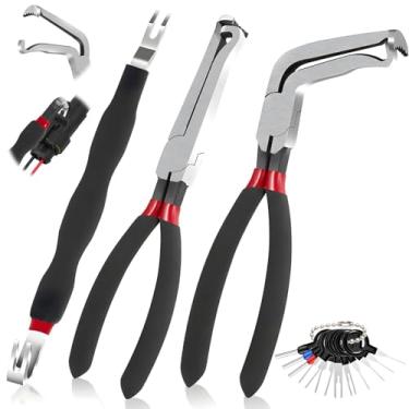 Imagem de 4 peças de alicate de desconexão elétrica 37960, alicate de conector elétrico de 60 graus 37980, separador de conector elétrico 13120 com 11 ferramentas de remoção de terminal, ferramentas de