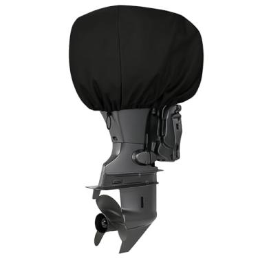 Imagem de Capa de motor de popa GlückMarine compatível com Mercury Suzuki Evinrude Yamaha Honda Tohatsu 150-250 HP motores de barco resistentes à prova de sol preto