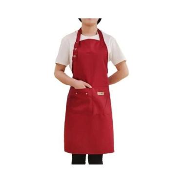 Imagem de Avental De Chef Feminino À Prova D'água, Cor Sólida, Babador De Cozinh