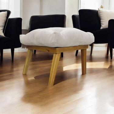 Imagem de Puff Marty Decorativo Retangular Linho - Bege Linho