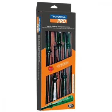 Imagem de Jogo de Chaves de Fenda para Eletricista 6 Peças Tramontina PRO