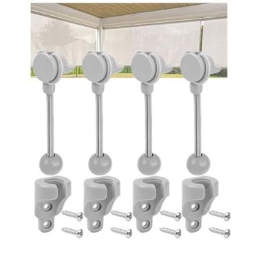 Imagem de CACELY Peças de reposição para para-sol para amarrar novo modelo para Coolaroo peça de substituição Coolaroo Persianas de rolo para ambientes externos (kit de tampa ungee e extremidade, 2 conjuntos