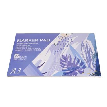 Imagem de Marcador Pad Pad Sketchbook Art Paper Pad 30 folhas 80gsm TEXTURSO ABSERBENTE DE PANTA DE PINTURA DE PINTURA PARA ARTISTAS BELIENTES CRIANÇAS (A3)