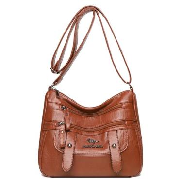 Imagem de Bolsa Transversal Feminina Pequena, Bolsa Feminina de Ombro Casual, Bolsas Femininas Transversal para Uso Diário, Moda e Passeio (Chocolate)
