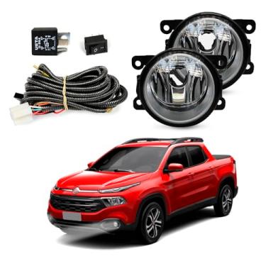 Imagem de Kit Farol de Milha para Toro 2016 a 2020 Completo com Chicote Botão e Relê Auxiliar Neblina