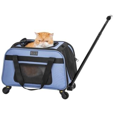 Imagem de Petsfit transportadora para animais de estimação com rodas, transportadora para gatos com rodinhas para 2 gatos pequenos, transportadora para animais de estimação aprovada pela companhia aér