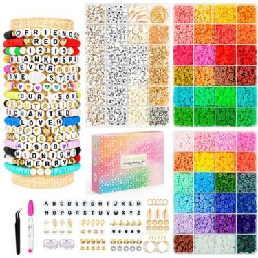 Imagem de Kit de fabricação de pulseiras Paodey Clay Beads 14.000 unidades 48 co