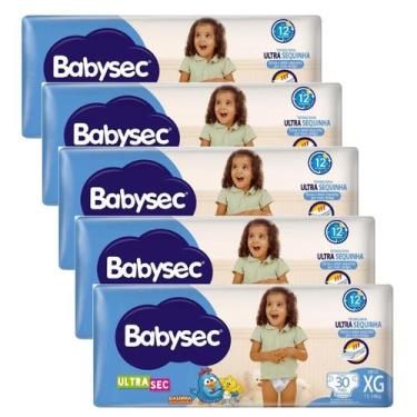 Imagem de Kit 5 Fraldas Babysec Ultrasec Mega Galinha Pintadinha XG com 30 unida