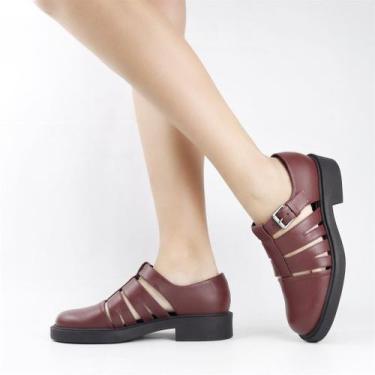 Imagem de Sapato Huarache Salto Bloco - STEPHANIE, Malbec, 36