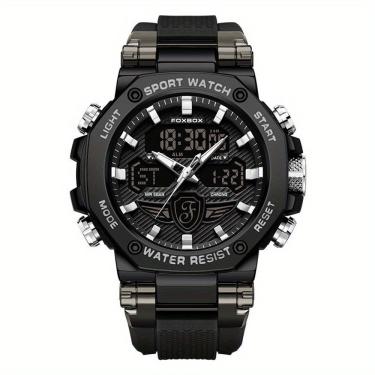 Imagem de Relógio Masculino Display Luminoso Multifuncional Esportivo Pulseira De Silicone Preto