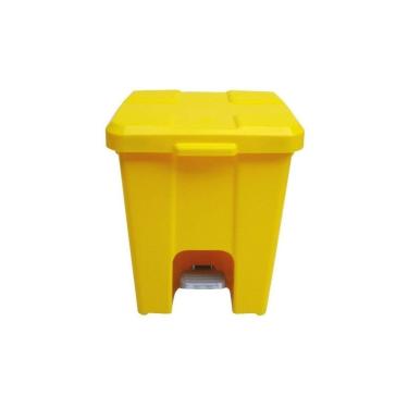 Imagem de Cesto Lixeira Quadrada Plastica Com Pedal 25 Litros Cor Amar