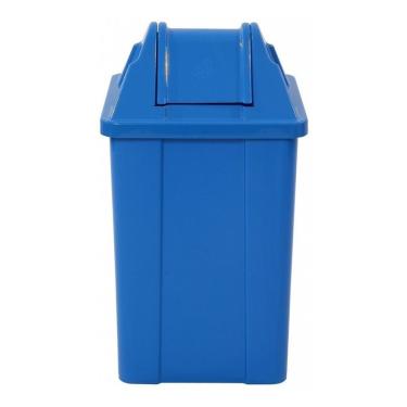 Imagem de Lixeira Plástica Quadrada Com Tampa Vai-vem 25 Litros Cor:az