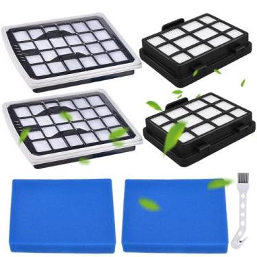 Imagem de Substituição de filtro NEN186BL compatível com aspirador de pó sem saco Eureka NEN180 NEN186BL, peça de substituição inclui 2 filtros HEPA laváveis e 2 elementos de filtro de copo de poeira